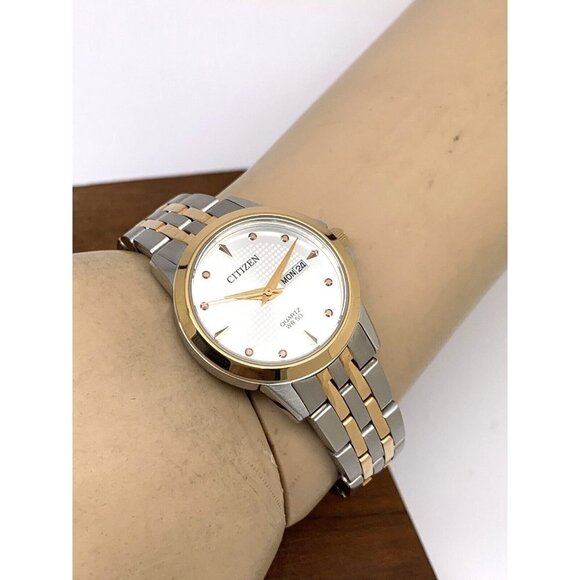 Citizen Women's Watch EQ0605-53A Quartz Silver Rose Gold Stainless Steel 28mm - Picture 5 of 13